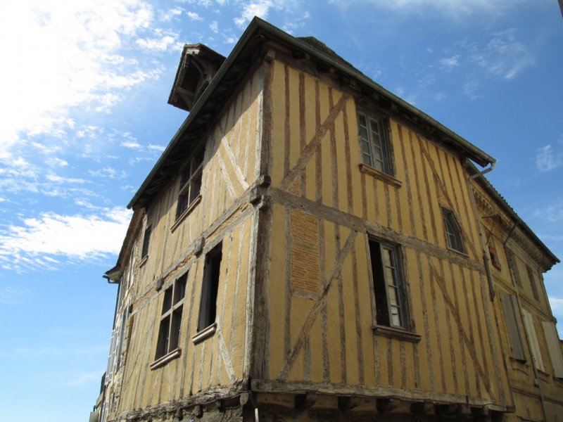 One of the lopsided buildings